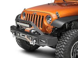 Barricade Jeep Wrangler Vision Series Front Bumper W Led Fog Lights Work Lights 20 In Led Light Bar J107019 07 18 Jeep Wrangler Jk Jeep Led Fog Lights Jeep Jk