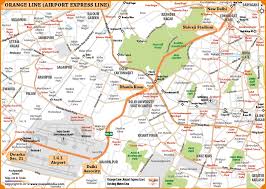 delhi metro orange line airport express map new delhi