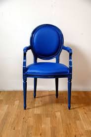 Blue Vinyl On Blue French Anitque Louis Armchair 699 00 Via Etsy Blue Painted Furniture Blue Vinyl Louis Armchair