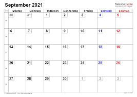 September 2021 calendar in ms word format. Kalender September 2021 Als Pdf Vorlagen