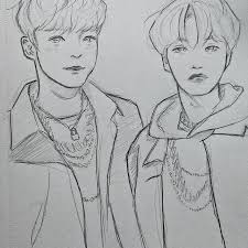 Pin By K Ladybug On Ateez Sketches Kpop Fanart Cool Drawings