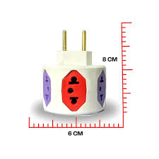 Adaptador de Tomada Benjamin Tipo ( CILINDRICO ) C/Fusivel 6 entradas 10a e  20a Redondo