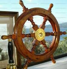 Use a broom to sweep all dust, dirt and other debris from the deck. 24 Nautical Wooden Boat Ship Large Wooden Steering Wheel Nautical Wall Decor Ebay
