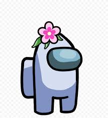 Hd White Among Us Crewmate Character With Flower On Head Png Citypng