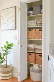 Another design that makes use of tight space, this layout opens directly into the main bathroom area with a sink and the toilet. Best Linen Closet Organization Ideas For 2021 Crazy Laura