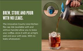 We've had the county line kitchen cold brew coffee maker in the house for a few months and made about eight batches of cold brew coffee. Amazon Com County Line Kitchen Cold Brew Mason Jar Coffee Maker Durable Glass Heavy Duty Stainless Steel Filter 2 Quart 64 Oz Home Kitchen