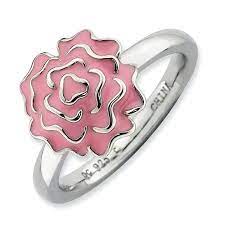 Jewelrypot Sterling Silver Carnation Ring Walmart Com In 2021 Sterling Flower Sterling Silver Flowers Anniversary Rings Band
