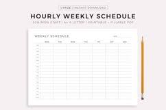 hourly weekly schedule landscape printable fillable pdf 1620717 planner templates design bundles