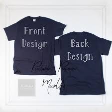 Download Front Back T Shirt Mock Up Gildan 500 Navy Navy Mock Up Etsy Navy Shirt Mens Shirts Shirts