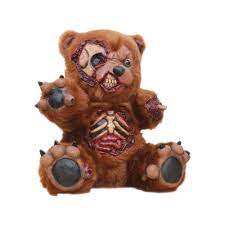 Bad Teddy Prop Halloween Decorative Sculptures Scary Teddy Bear Halloween Skeletons Decorative Sculpture