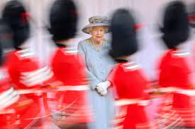 Trooping the colour reviewed by the colonel of the regiment: T56xdadb6itj1m