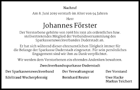Traueranzeigen von Johannes Förster | trauer-anzeigen.de