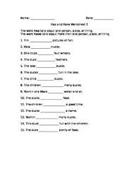 This 1 Page Fill In The Blank Worksheet Asks Students To Correctly Complete The Sentences Using Either H Worksheets Nouns Worksheet English Grammar Worksheets