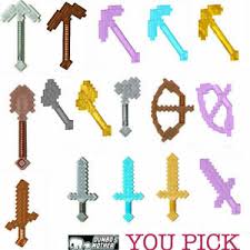 Learn more about lego minecraft here: Lego Minecraft Minifigure Weapons Utensils Axe Shovel Arrow Bow Sword Pick New Ebay