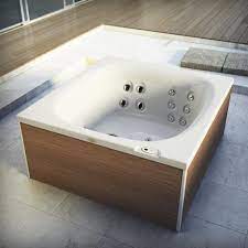 Brahma granitech, india manufacturing of hand carved solid natural stone bathtub. White And Brown Portable Jacuzzi Bathtub Techno Fitness And Spa Solutions Id 15680555562