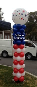 Welcome Balloon Column Large 3foot Balloon Header Entrance 4thofjuly Canberra Australia Balloonbrill British Themed Parties Balloons Balloons Galore