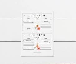Instant Download Printable Recipe Cards Printable Cocktail Etsy In 2020 Printable Recipe Cards Recipe Cards Cocktail Recipes