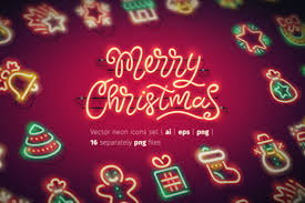 Christmas Colorful Neon Icons Graphic By Voysla S Shop Creative Fabrica