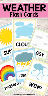 Weather Flash Cards Easy Peasy Learners