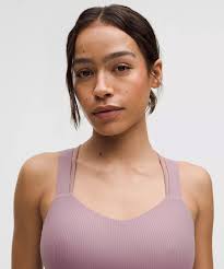 Lululemon Like a Cloud Longline Bra Ribbed size 8 Lavender Lux LVLX