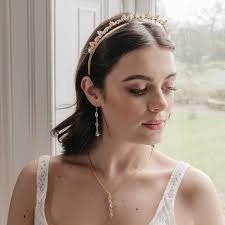 Gold Hair Comb Matching Earrings