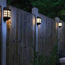 We started with 2 fence post, 4 solar outdoor lights, a drill, 8 extra long screws and an 8 long scrap of treated 4 x 4 wood. Solar Fence Lights 11 Garden Fence Solar Lights To Buy Now
