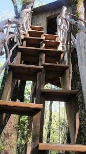 To make a wooden tree house ladder. Treehouse Steps Alternating Tread Stairs Tree House Tiny House Stairs Playground Design