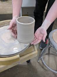 An electric pottery wheel is more lightweight and portable. Throwing A Clay Cylinder On The Potters Wheel 22 Steps With Pictures Instructables
