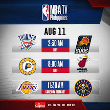 Bbr home page > playoffs > 2020 nba > summary. Cignal Tv Here S Nba Schedule For August 11 Nba Tv Facebook