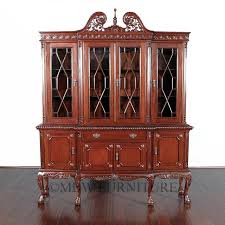 Gold accents are a very nice touch. 6 5ft Cherry Chippendale China Cabinet Hutch Curio Display