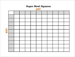 Football Squares Template Excel Football Squares Template Superbowl Squares Football Squares