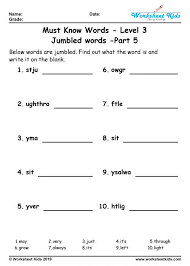 As the name suggests, it's an english language anagram word. Unscramble Jumbled Words Puzzle For Grade 3 Worksheets Free Printable
