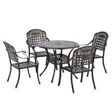 Cast aluminum outdoor dining set canada. Outsunny 5 Piece Outdoor Patio Dining Set With 4 Armchairs 1 Table With Umbrella Hole Cast Aluminium 5pc Chairs Aosom Canada