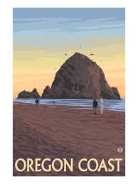 Cannon Beach Oregon Cannon Beach Oregon Cannon Beach Vintage Travel Posters