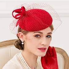 Pin On Wool Pillbox Hat With Veil For Ladies