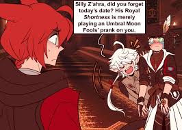 Y'shtola might be more powerful than many actual (historical) black mages in the practicing of black magic, but that doesn't make her one by default, as black mages are an actual defined concept (and not just anyone that knows black magic). Dapanda Destiny Islanders S Tweet G Raha I Would Die For You Wol Alisaie G Raha I Would Live For You Wol Wtf Is The Equivalent Of April Fool S Day In Eorzea Ffxiv Finalfantasyxiv