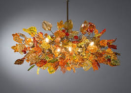 Chandeliers Ceiling Lights With Orange Flowers And Leaves For Dining Room Living Room Or Bedroom Hanging Chandelier Chandelier Ceiling Lights Flower Ceiling