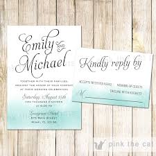 Guests can rsvp to your wedding and add their plus ones. Watercolor Teal Wedding Invitations Rsvp Cards Pink The Cat