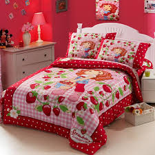Kids Bed Strawberry Shortcake Bedding Set Cartoon Beding Set Cover Bedroom Set 100 Cotton Bed Linen Cotton Kids Bedding Sets Bedding Sets Toddler Bedroom Sets