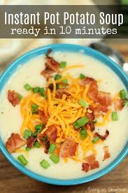 Instant Pot Loaded Baked Potato Soup Ready In Only 10 Minutes Recipe Instant Pot Potato Soup Recipe Potato Soup Recipe Loaded Baked Potato Soup