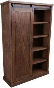 These bookcases and cubby cabinets can be used for a variety of purposes from handy storage to handsome display. Martin Furniture Avondale Brown Tall Barn Door Bookcase Homemakers Furniture