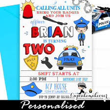 I knew this theme would fit him perfectly when browsing the brand new exclusive themes by birthday express. Police Party Invitations Cops And Robbers Birthday Cupcakemakeover