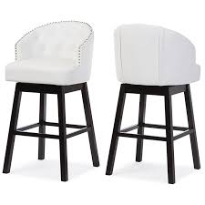 The leather is bonded to a strong pvc base. Baxton Studio Avril 31 Faux Leather Swivel Bar Stool Set Of 2 Bbt5210a1 Bs White
