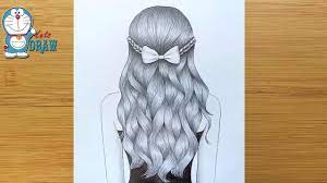 Front hairstyles for indian girls are especially attractive as they are not that common and you will the long bob haircut is one of the most flattering hairstyles for girls. How To Draw A Girl With Wavy Hair For Beginners Wavy Hair Drawing Tutorial Pencil Sketch Youtube