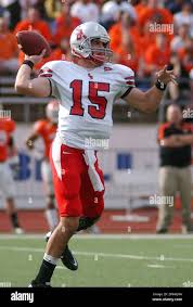 Stony Brook quarterback Kyle Essington looks to pass during an NCAA college  football game against Sam Houston State in Huntsville, Texas. (AP Photo/The  Huntsville Item, DJ Shafer Stock Photo