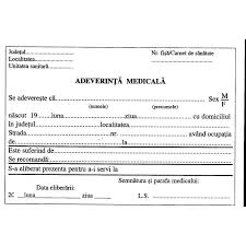 Pentru eliberare adeverinte pentru medic. Adeverinta Medicala A6 Emag Ro