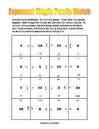 I hope that you have fun!! Exponents Magic Puzzle Printable Fun Activity By Amy W Tpt
