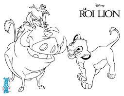 un joli coloriage sur le roi lion viens colorier simba timon et pumba de plein couleurs pou coloriages packs loups