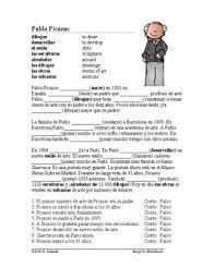 Picasso Spanish Biography Worksheet Preterite Vs Imperfect Sub Plan Sub Plan Preterite Im Not Perfect