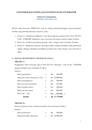 Pdf Contoh Kasus Penilaian Investasi Multi Proyek Triska Dewi Pramitasari Academia Edu
